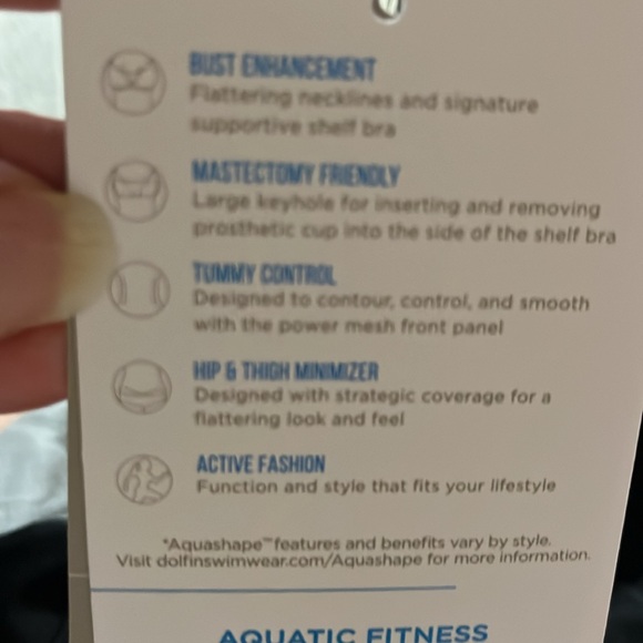 NWT size 20 Dolfin Aquashape Women's Color Block Bathing Suit - Picture 8 of 8